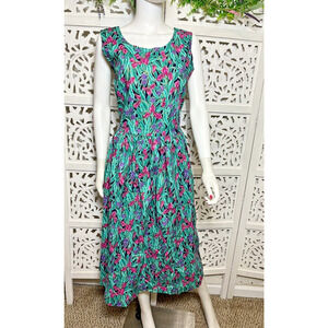 Vintage Creations Carol Ann Hawaiian Floral Cotton Women’s Sleeveless Sundress